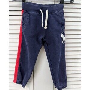 Ralph Lauren Polo size 3T blue joggers with red stripe